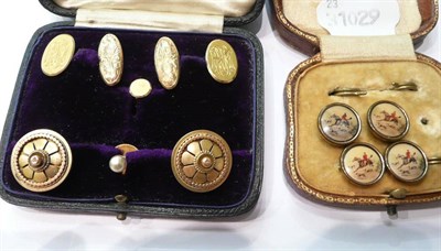 Lot 200 - Cuff-links and dress studs in two cases