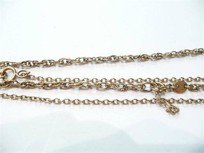 Lot 212 - A fancy link necklace stamped '375' and a belcher link necklace