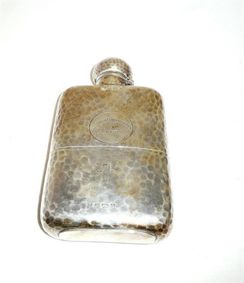 Lot 215 - A silver hip flask "Colonel Brotherton Leeds"