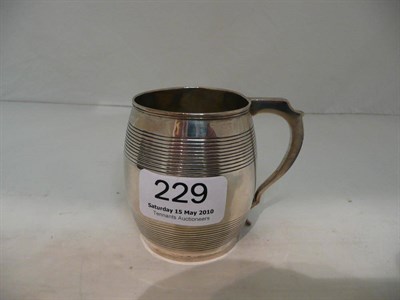 Lot 229 - George III silver barrel shaped Christening mug Charles Fox 1811