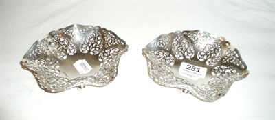 Lot 231 - A pair of pierced silver bon bon dishes