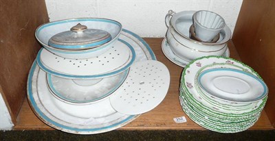 Lot 252 - A quantity of assorted pottery dinner wares some crested (on a shelf)