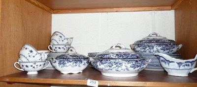 Lot 253 - Late Victorian pottery part dinner service and six Royal Doulton soup bowls and saucers