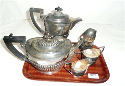 Lot 267 - A five piece composite tea set, silver