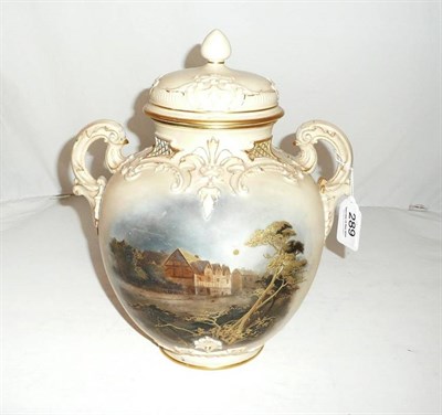 Lot 289 - Royal Worcester pot pourri and cover decorated with Shakespeare's house a/f