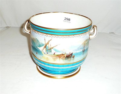 Lot 298 - Mintons ice pail decorated with a harbour scene