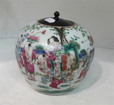 Lot 317 - Canton ovoid jar and cover