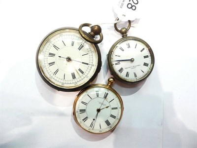 Lot 328 - An 18ct gold cased pocket watch two silver plated watches (3)