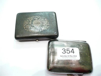 Lot 354 - Foreign silver cigarette case, and another, Birmingham 1930