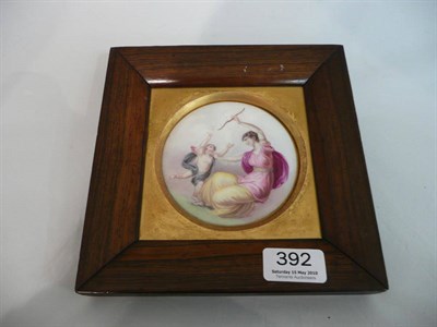 Lot 392 - 19th century rosewood framed pot lid