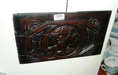 Lot 394 - Flemish oak carved panel