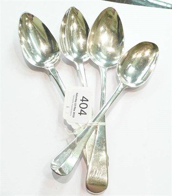 Lot 404 - Four Georgian silver tablespoons (4)