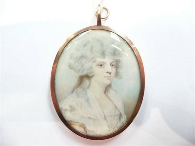 Lot 423 - Attributed to Charles Shirreff (b.1750): portrait miniature of a lady, said to Mrs Cross, circa...