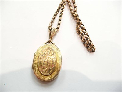 Lot 429 - A belcher link necklace and another with a locket suspended