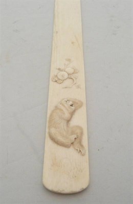 Lot 481 - An ivory letter opener, Japanese