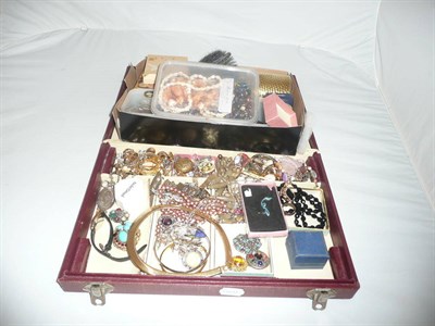 Lot 502 - Two boxes of costume jewellery, etc