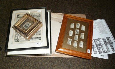 Lot 517 - Le Blond Needbox Prints, collectively framed and glazed, three vintage maps, and W M Wells...