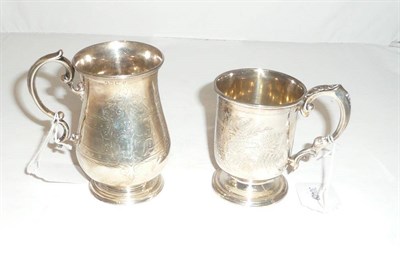 Lot 523 - Two Victorian silver Christening mugs (2)