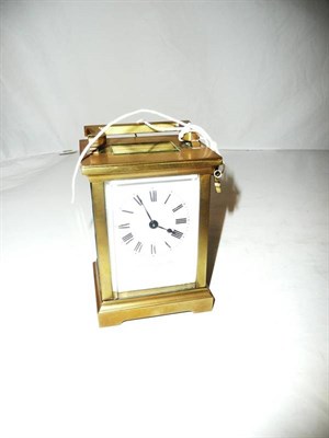 Lot 524 - A French brass carriage clock