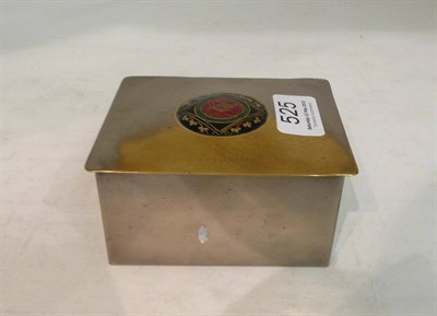 Lot 525 - RMS Laurentic, White Star Line enamelled cigarette box