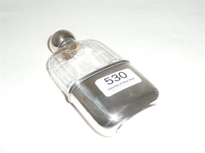 Lot 530 - Silver mounted glass flask