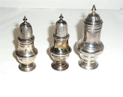 Lot 531 - A Georgian silver pepperette and two others