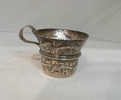 Lot 544 - Embossed silver cup decorated with dolphins by George Nathan and Ridley Hayes, Chester, 1907