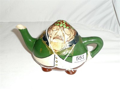 Lot 551 - Foley Intarsio novelty teapot of the statesman Arthur Balfour, designed by Frederick Rhead