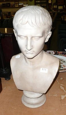 Lot 578 - Composite pedestal bust of a gent