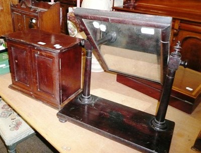 Lot 580 - Inlaid mahogany smoker's cabinet and a mahogany dressing mirror