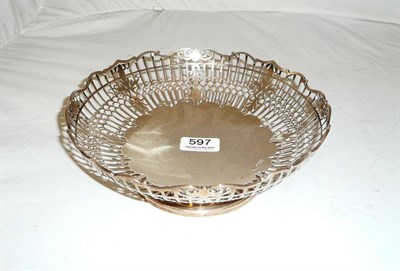 Lot 597 - Silver pierced pedestal bowl