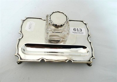 Lot 613 - Silver inkstand