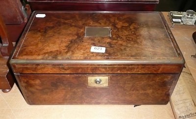 Lot 621 - Victorian walnut writing slope