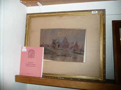 Lot 638 - T Shotter Boys gilt-framed watercolour 'The Byloke Ghent' and catalogue