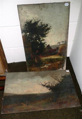 Lot 659 - Two unframed oil on canvases - one attributed to Joseph Anderson Hague