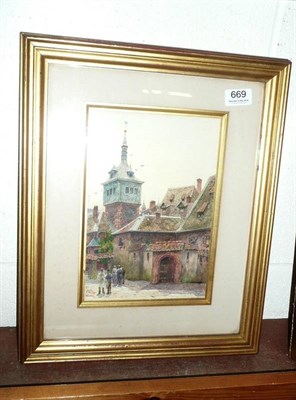 Lot 669 - W W Collins (British 1862-1951), Worms, Germany, watercolour