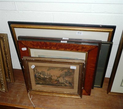 Lot 672 - Maple framed print, Newstead Abbey, and five others