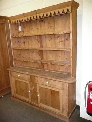 Lot 702 - Victorian pine dresser and rack