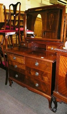 Lot 714 - Walnut dressing table with three drawers