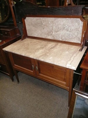 Lot 718 - Mahogany dressing table and similar washstand with marble top