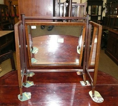 Lot 721 - A mahogany framed triptych toilet mirror