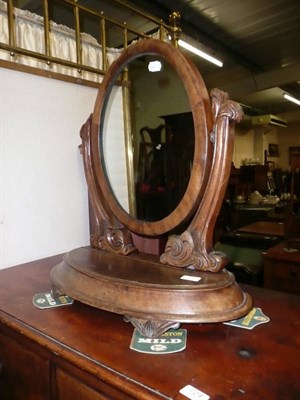 Lot 723 - Victorian toilet mirror and a mantel clock