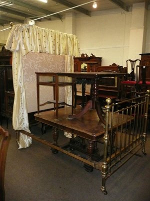 Lot 725 - Victorian brass half tester bed