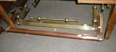 Lot 735 - Two brass extending fenders, a copper fender and one other