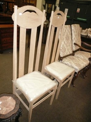 Lot 759 - Pair of Rennie Macintosh-style chairs