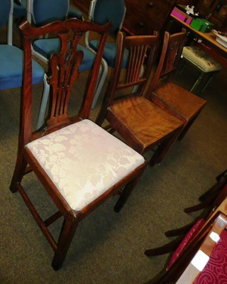 Lot 766 - Two country dining chairs, another and a stool