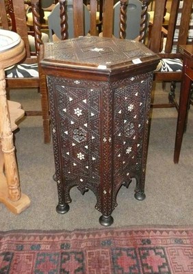 Lot 782 - Eastern hexagonal inlaid side table