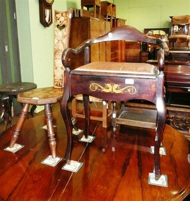 Lot 791 - Spinning chair and a piano stool