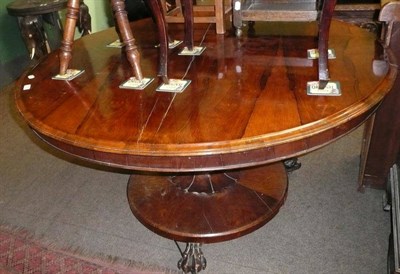 Lot 792 - A Victorian rosewood circular breakfast table, late 19th century, the moulded top raised on a...