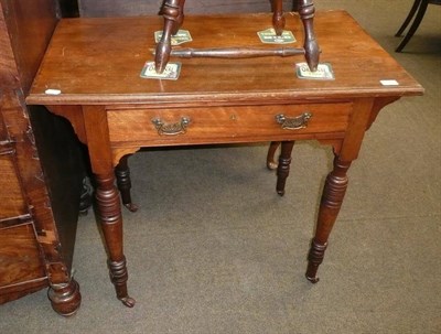 Lot 796 - Walnut side table signed 'W Walker & Sons'